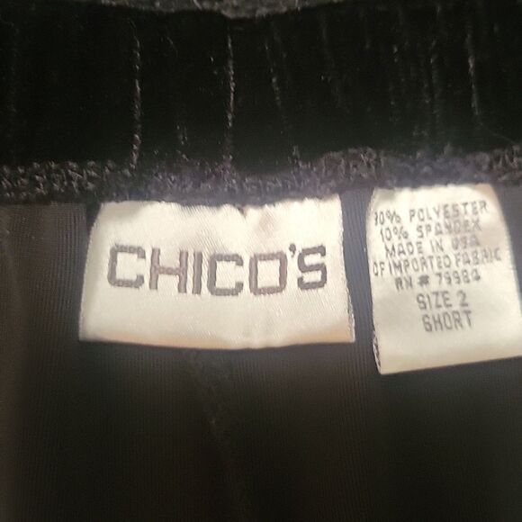 Chico's Velvet Black Pants, size 2. Perfect for NYE. - Picture 2 of 2